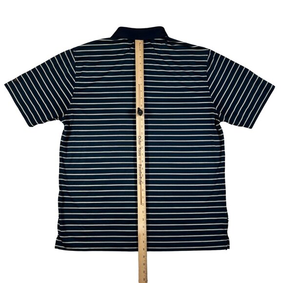 GREG NORMAN Shirt Men's Short Sleeve Striped Embroidered Polo Blue XL - Picture 6 of 10